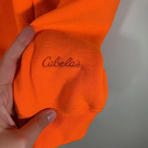 Cabela’s Sweater Men’s Large Neon Orange Think Long Sleeve Crew Neck Hunter - Picture 7 of 10